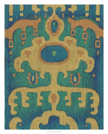 Framed Sunset Ikat I Print