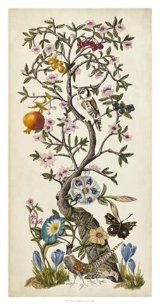 Framed Chinoiserie Natura I Print