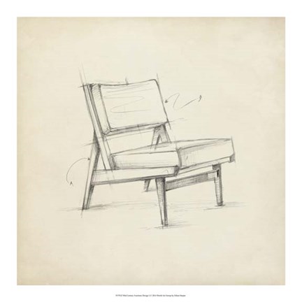 Framed Mid Century Furniture Design I Print
