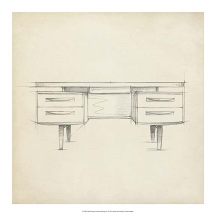 Framed Mid Century Furniture Design VI Print
