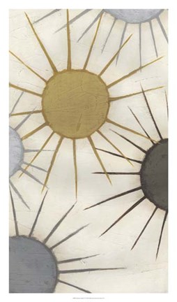 Framed Starburst Triptych I Print