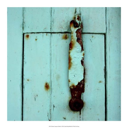 Framed Rustic Turquoise Details I Print