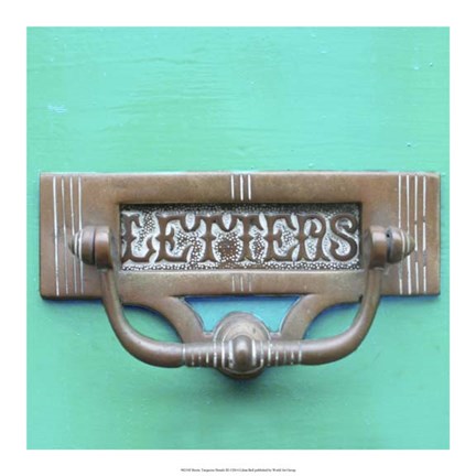 Framed Rustic Turquoise Details III Print