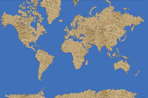 World Map - Sand Dots 1 by Marlene Watson
