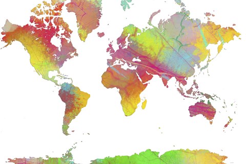 Framed World Map 6 Print
