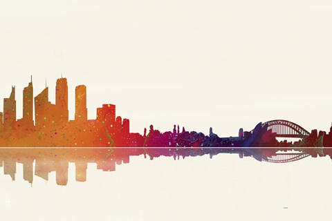 Framed Sydney NSW Skyline 2 Print