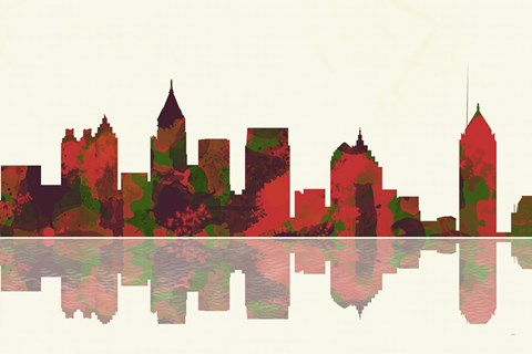 Framed Atlanta Georgia Skyline 1 Print