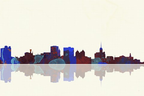 Framed Buffalo New York Skyline 1 Print