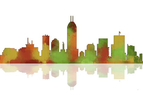 Framed Indianapolis Indiana Skyline 1 Print