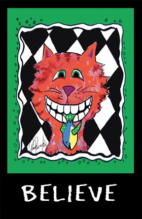 Framed Believe Cat Print