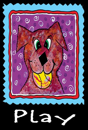 Framed Play Dog Print