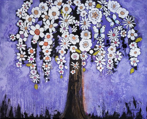 Framed Butterfly Tree Print