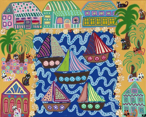 Framed Cat Commune Print