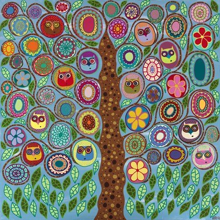 Framed Owl Party Print