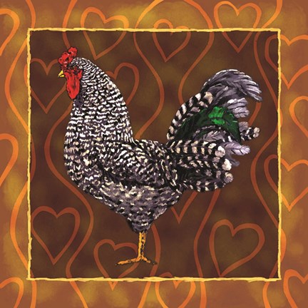 Framed Rooster 3 Print
