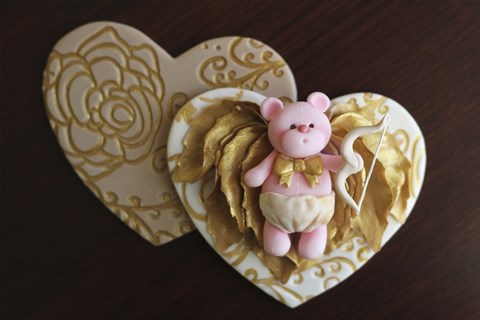 Framed Bear Cupid Print