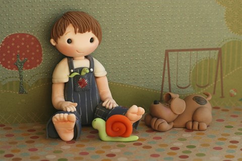 Framed Boy Snips And Snails Print