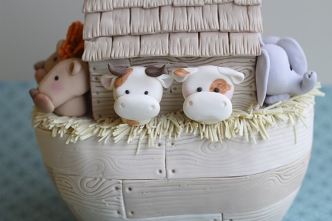 Framed Noah's Ark Cows Close Up Print