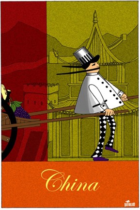 Framed Chef in China Print