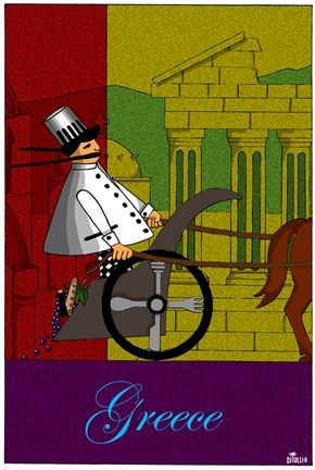 Framed Chef in Greece Print