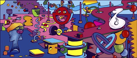 Framed Jazz Fish Zen Print