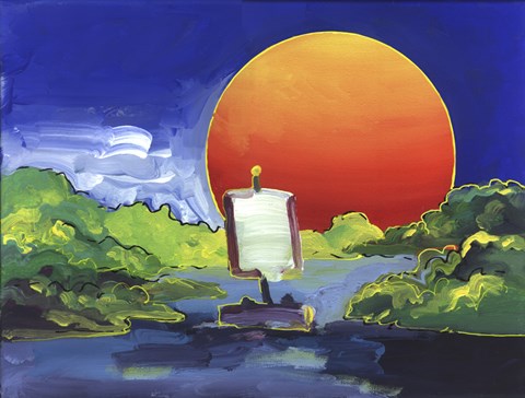 Framed Sun Boat Print