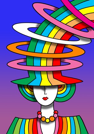 Framed Lady Rainbow Hat Print