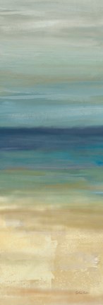 Framed Navy Blue Horizons Panel I Print