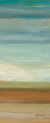 Framed Turquoise Horizons Panel II Print