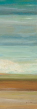 Framed Turquoise Horizons Panel II Print