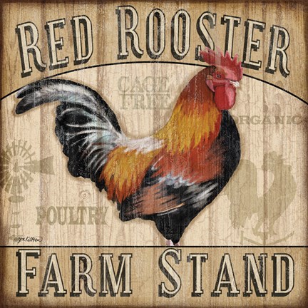 Framed Country Rooster I Print