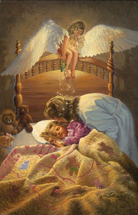 Framed Kissing Angel Print