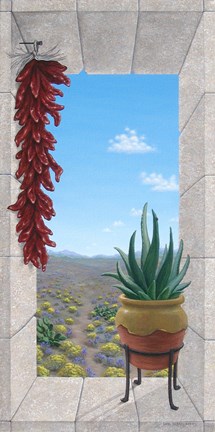 Framed Aloe and Chilis I Print
