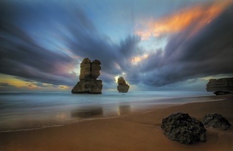 Framed Water and Rocks 4 Print
