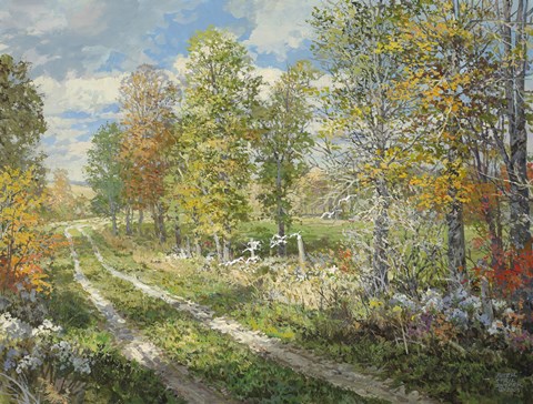 Framed Autumnal Blind Line Print