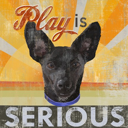 Framed Dog Days - Liittle Black Pup Print