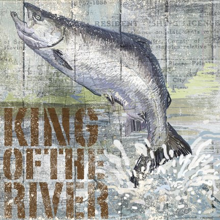 Framed Open Season King Salmon Print