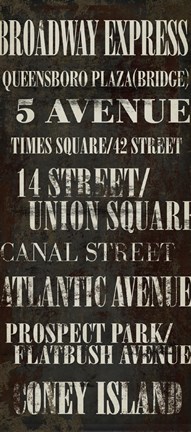 Framed NY B&#39;way Express Print