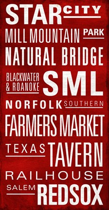 Framed Star City Text Print