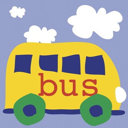 Framed Yellow School Bus Print