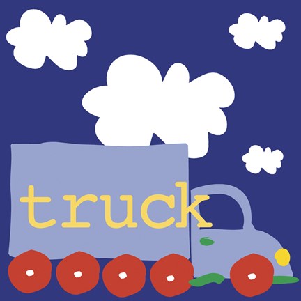 Framed Blue Truck Print