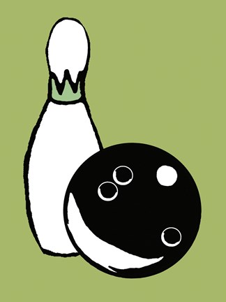 Framed Green Bowling Print