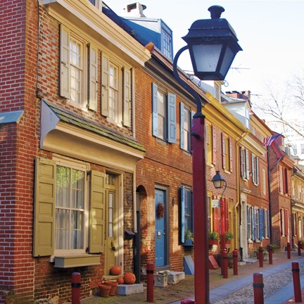 Framed Red Row I Print