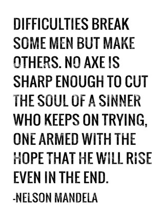 Framed Soul of a Sinner - Nelson Mandela Quote Print