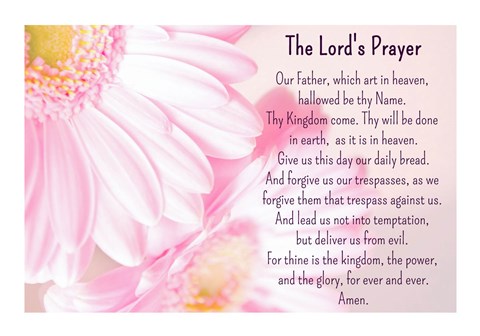 Framed Lord&#39;s Prayer - Floral Print