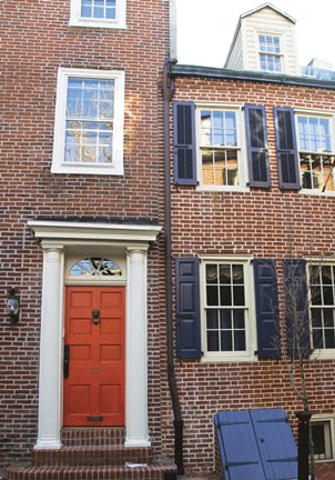 Framed Red Door, Blue Door Print