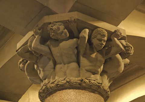 Framed City Hall Figures (Color) Print