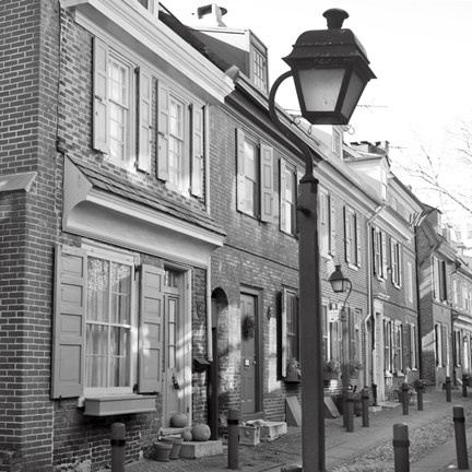 Framed Red Row I (b/w) Print