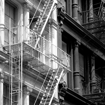 Framed Fire Escape (b/w) Print