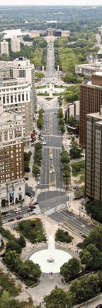 Framed Benjamin Franklin Parkway (aerial) Print